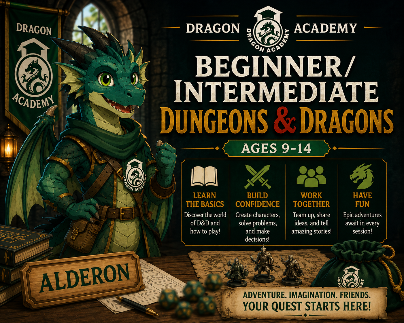 Dungeons and Dragons DND 5E Campaign: Beginner & Intermediate Ages 10–15 Listed